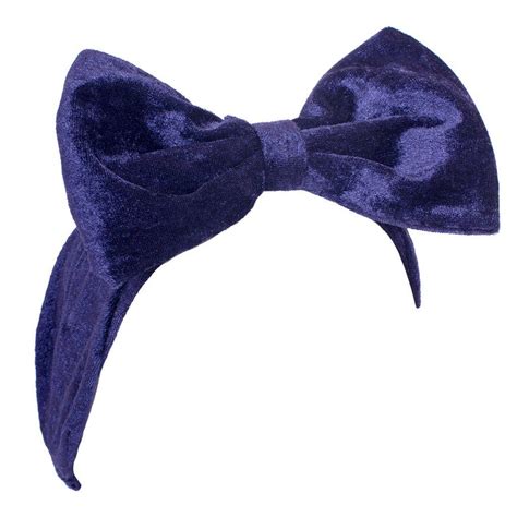 Navy Velvet Bow Headband Navy Blue Bow Headband Velvet Etsy