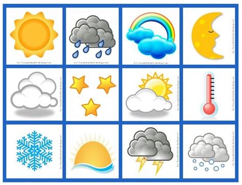 El clima se puede describir como soleado, nublado, lluvioso. Imagenes del clima | Tiempo preescolar, Actividades ...