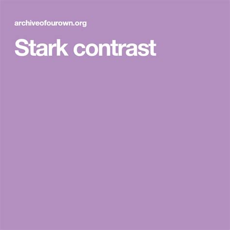 Stark Contrast Stark Contrast Chapter