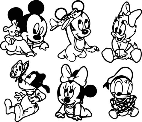 All Characters Baby Mickey Coloring Page