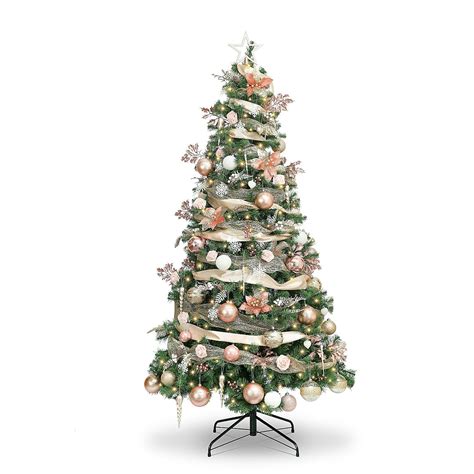 Wbhome 6ft Decorated Artificial Christmas Tree With Ornaments And