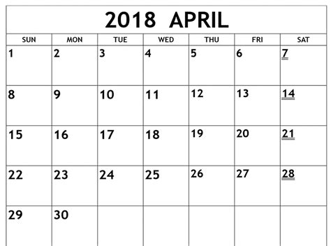 Blank April Printable Calendar Oppidan Library