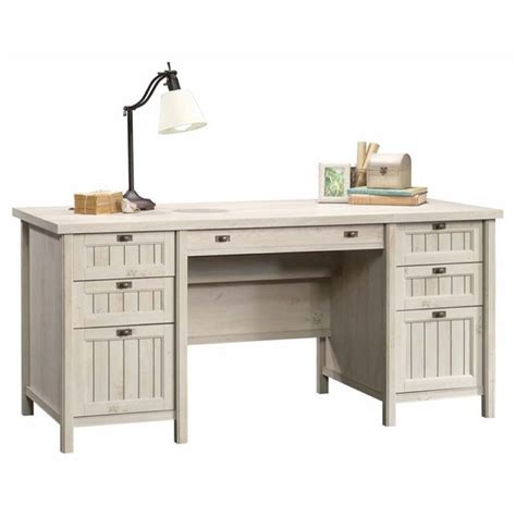 Pemberly Row 30 Executive Desk In Chalked Chestnut Executive Desk