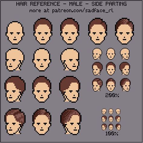 Reference Male Hair Side Parting Luke On Patreon Pixel Art