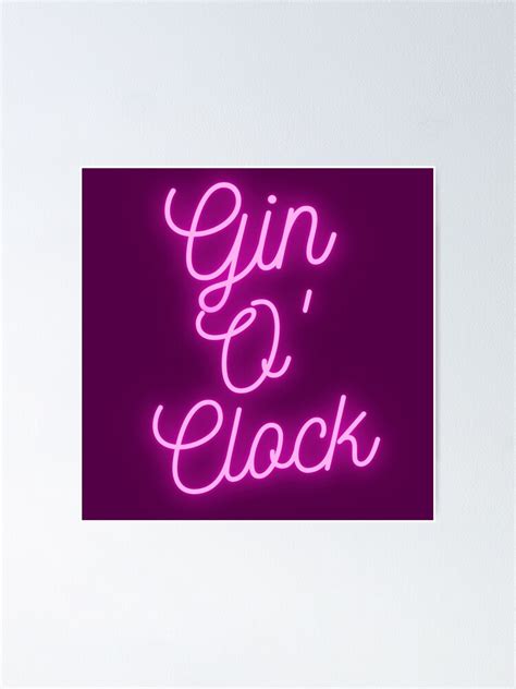 Gin Oclock Poster By Bosundesigns Redbubble