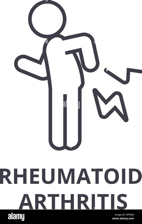 Rheumatoid Arthritis Thin Line Icon Sign Symbol Illustation Linear