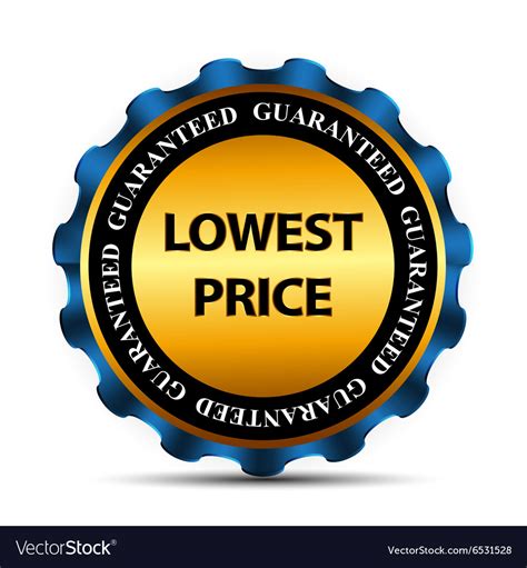 Lowest Price Guarantee Gold Label Sign Template Vector Image