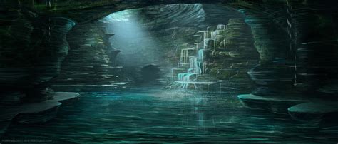 Underground Waterfall By Dlestudio On Deviantart