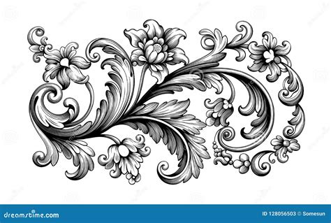 Flower Vintage Baroque Scroll Victorian Frame Border Floral Ornament
