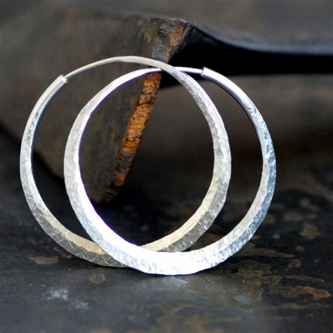 1 1 2 Inch Sterling Silver Hoop Earring Endless Style Raw Etsy