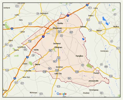 Greater Florence Chamber Of Commerce Area Map