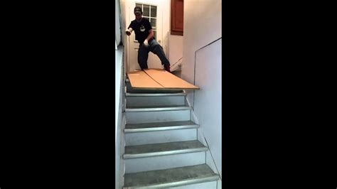 Sliding Down The Stairs On Cardboard Youtube