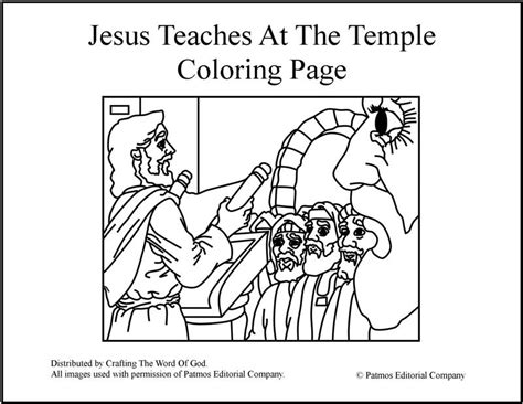 Jesus Teaches At The Temple Coloring Page Crafting The Word Of God