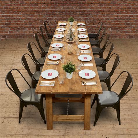 Tolix inspired metal dining chair steel industrial garden stackable seat. Hire Package: Trestle Tables and Tolix Chairs - Event ...