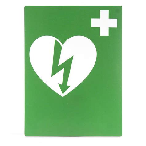 Aed Flat Wall Sign For Resale Green And White Aed Superstore