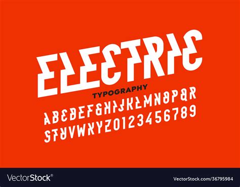 Electric Style Font Royalty Free Vector Image Vectorstock