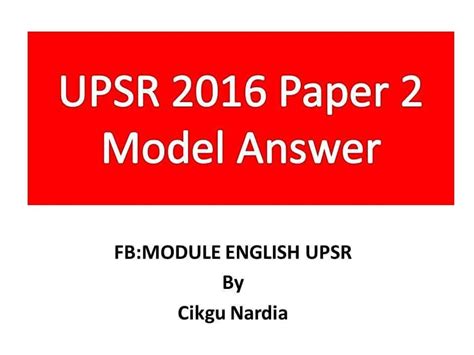 What are they doing ? Model Answers UPSR 2016 English Paper 2 Section C (ii ...