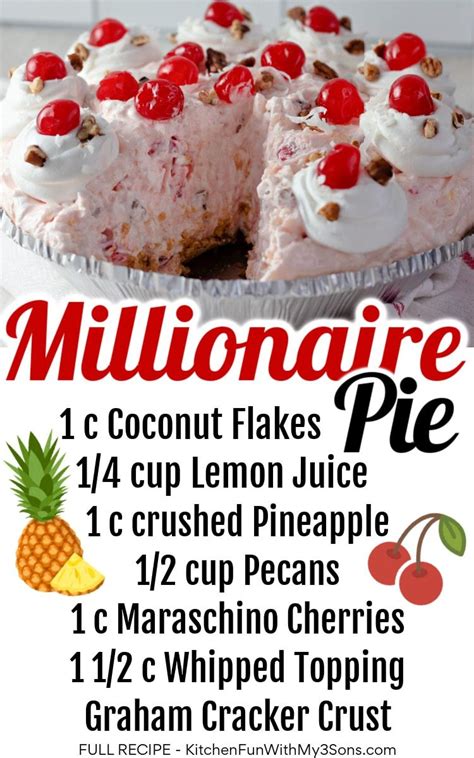 millionaire pie no bake pineapple coconut pie 5 minute prep top rated artofit