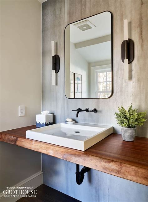 An integrated stone sink is included with this vanity, with a 4 centerset faucet mount option (faucet sold separately). Walnut Live Edge Vanity for This Old House® Cape Ann ...