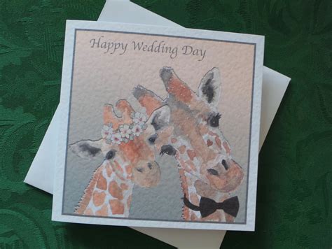 Animalgiraffecutewedding Greeting Card Wildlife Greeting Etsy