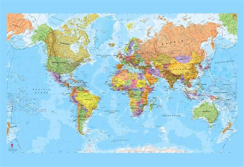 Political World Map Wallpaper Sample