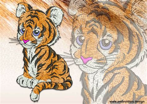 Design Embroidery Cute Tiger Cub By Embroiderydesign