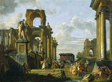 Giovanni Paolo Panini An Architectural Capriccio Of The Roman Forum