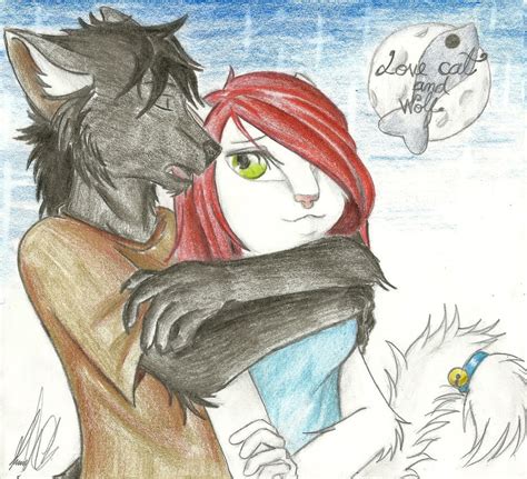 Love Cat And Wolf By Dracorusterra On Deviantart
