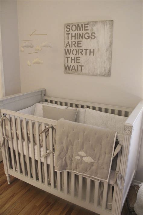 Linen nursery bedding, linen crib bedding, crib bedding, nursery bedding natural way to help your baby sleep better baby moods collection made from 100% flax linen in natural colour with ivory or white cotton lace. Gage's Calm and Serene Nursery - Project Nursery