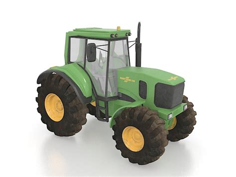 Green Tractor 3d Model 3ds Max Files Free Download Cadnav