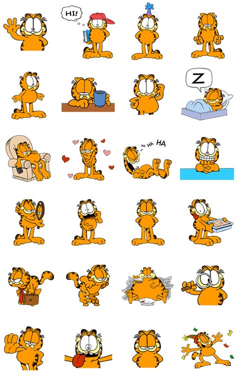 Garfield Animated Stickers Line Stickers Garfield Cartoon Garfield
