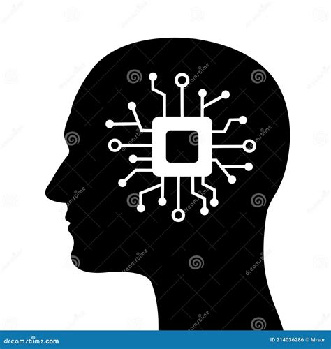 Android And Humanoid Silhouette Of Human With Processor