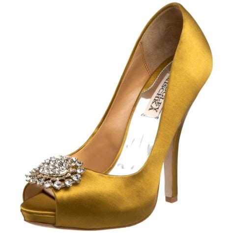Chic Gold Peep Toe Bridal Heels