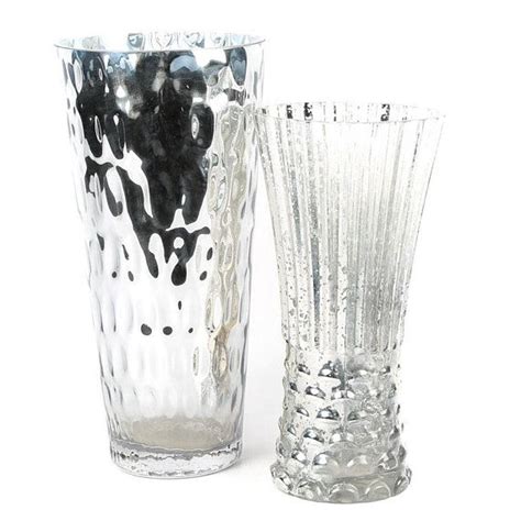 Pair Of 2 Tall Vintage Mercury Glass Vases Simple Rules Large Vase