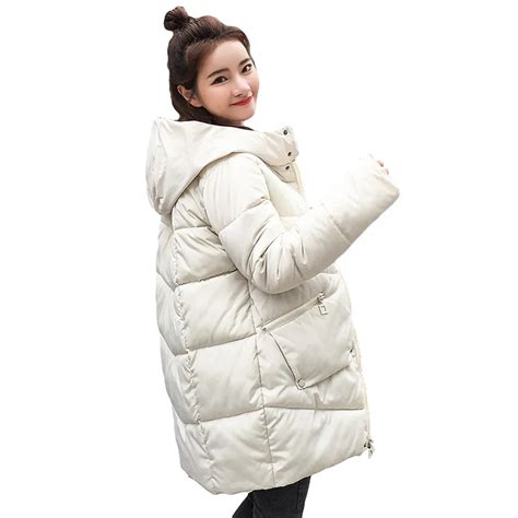 Thick Warm Hooded Long Down Parkas Women Down Jacket Winter Coat Cotton