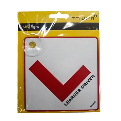 Tower Learner Driver Sign Suction 135mm X 135mm Brights Hardware