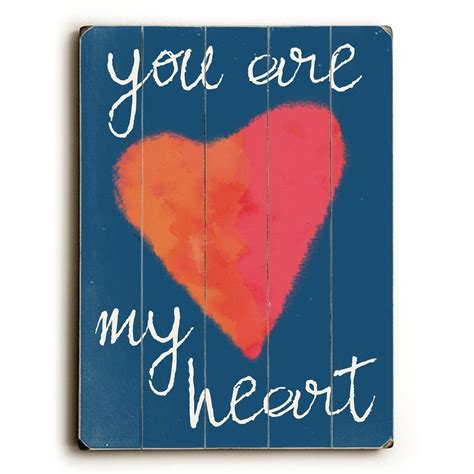 You Are My Heart Blue Planked Wood Wall Decor By Lisa Weedn 12 X 16
