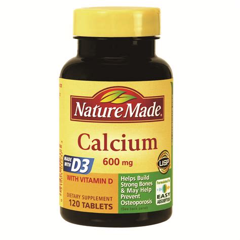 Nature Made Calcium 600 Mg With Vitamin D 120 Tablets