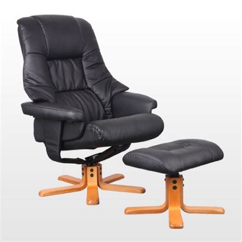 SORENTO LEATHER BLACK SWIVEL RECLINER ARMCHAIR CHAIR with ...