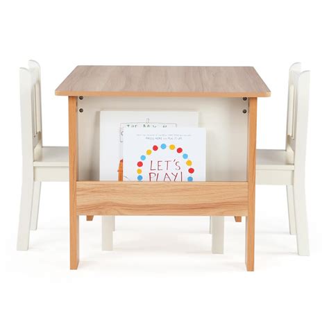 Rectangle toddler & kids table & chair sets /. Humble Crew Journey 3 Piece Natural/White Kids Bookrack ...