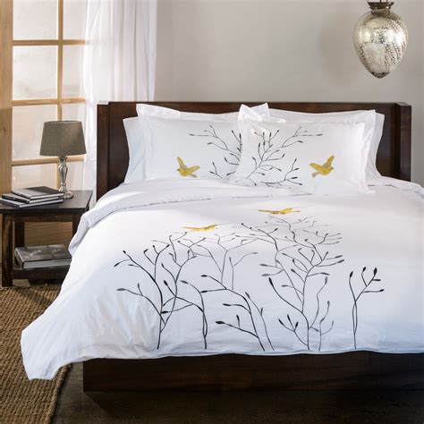 Swallow Cotton 3 Piece Duvet Cover Set By Superior Embroidered Duvet