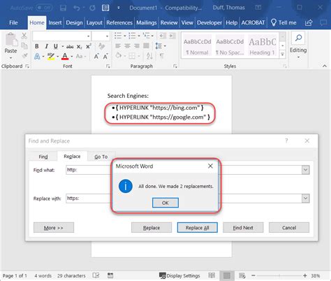 Updating Hyperlinks In A Word Document One Minute Office Magic