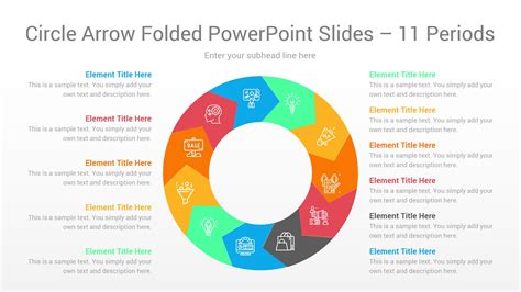 Circle Arrow Folded Powerpoint Slides 11 Periods Ciloart