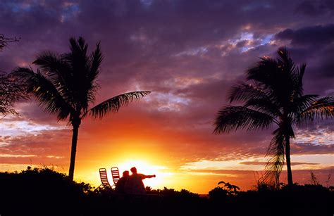 Couple Watching Sunset Maulaka Beach Makena Maui Hawaii Blaine