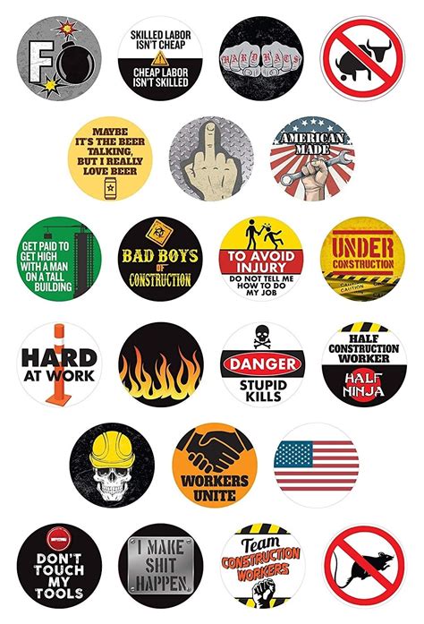 Funny Hard Hat Hardhat Decals Tool Box Toolbox Biker Helmet Stickers 1