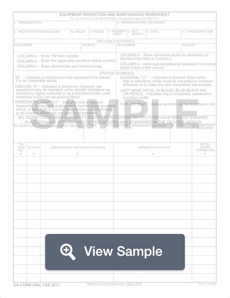 Fillable Da Form 2404 Free Pdf And Word Samples Formswift