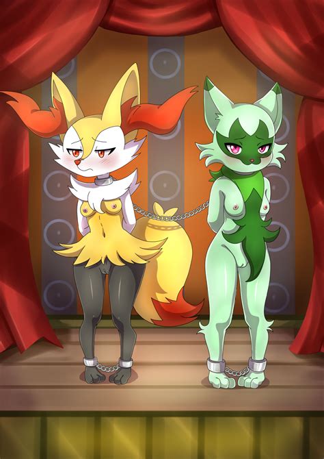 Rule 34 2girls Anthro Arms Behind Back Barefoot Bondage Bound Bound Together Braixen Breasts
