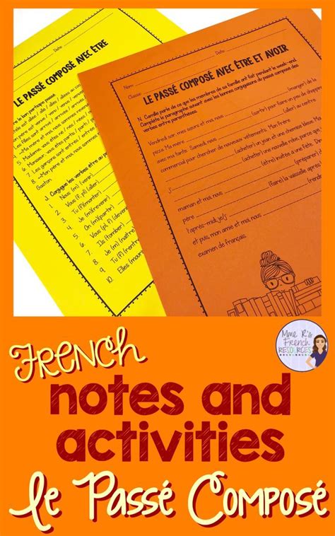 This French Passé Composé Verb Packet With Avoir And être Is A Perfect