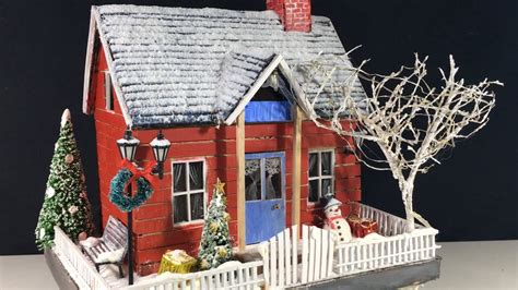 How To Make Christmas House From Cardboard Youtube