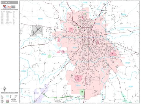 Tyler Texas Wall Map Premium Style By Marketmaps Mapsales